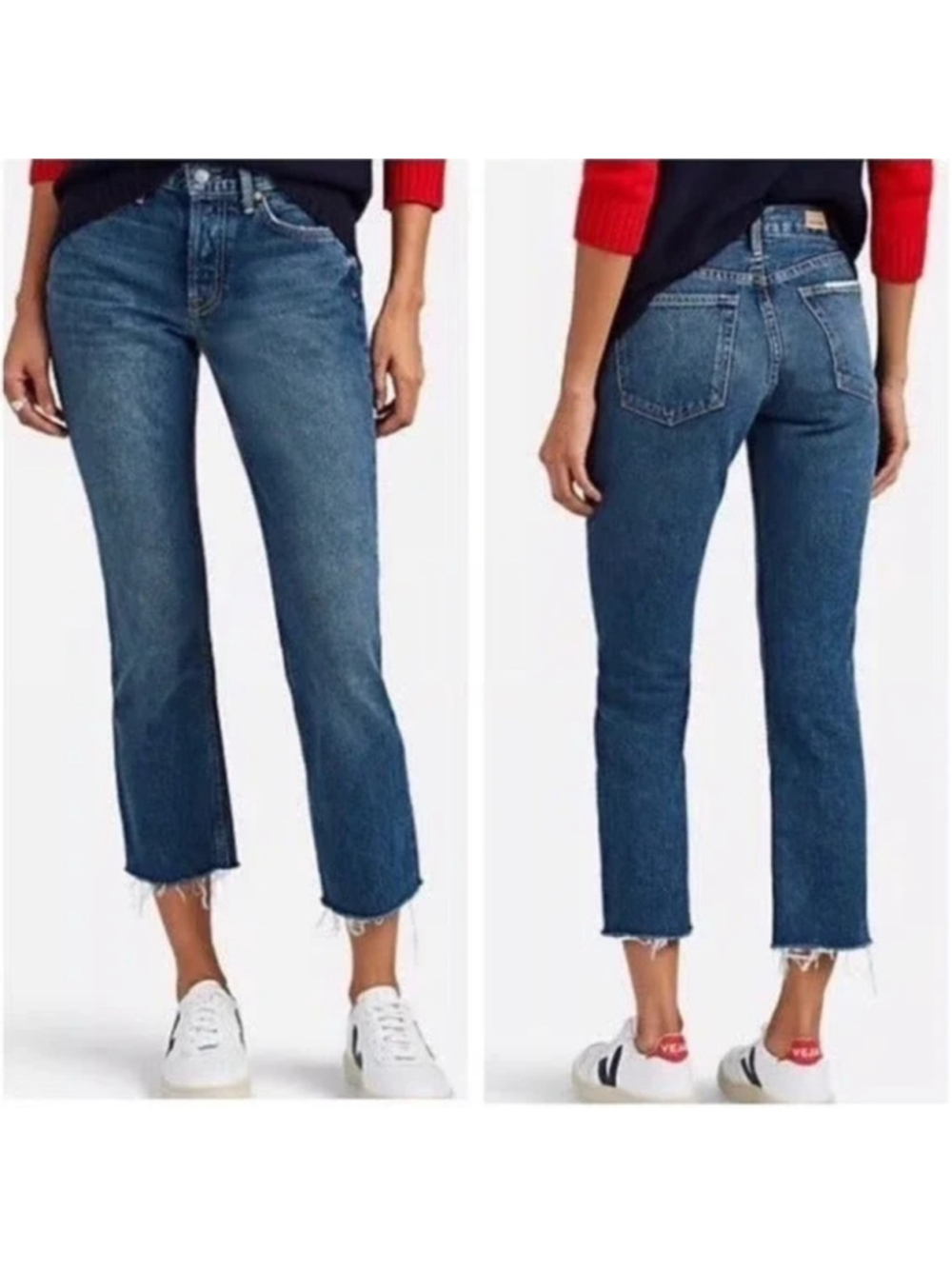 GRLFRND Cropped Blue Jeans